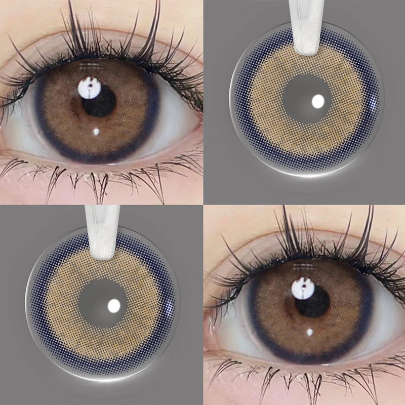 Lentes De Contato Coloridas Naturais com Grau | (0,00 ~ -6,00) | 6 meses de Uso